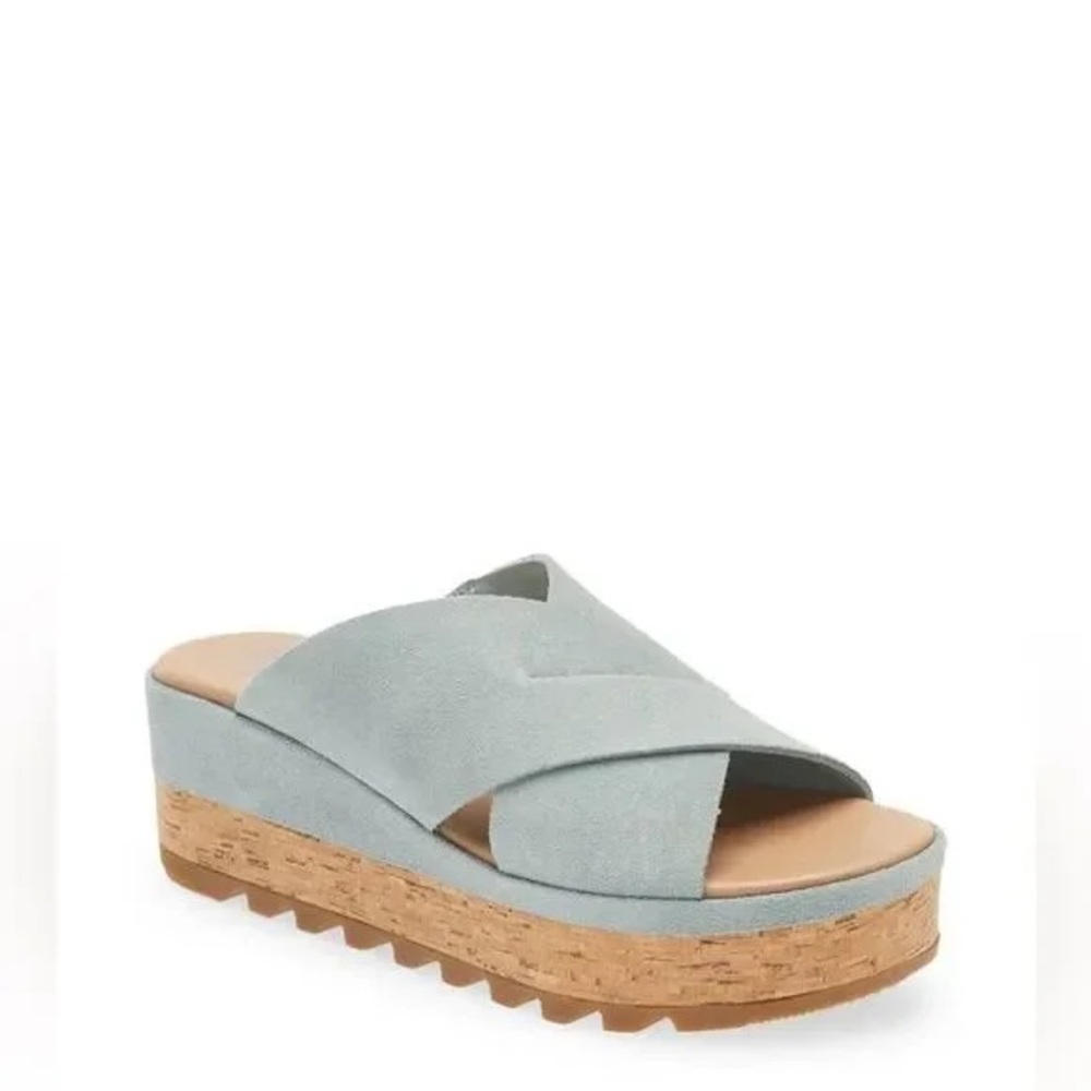 Sorel Cameron Flattorm Mule In Crushed Blue, Sea Salt